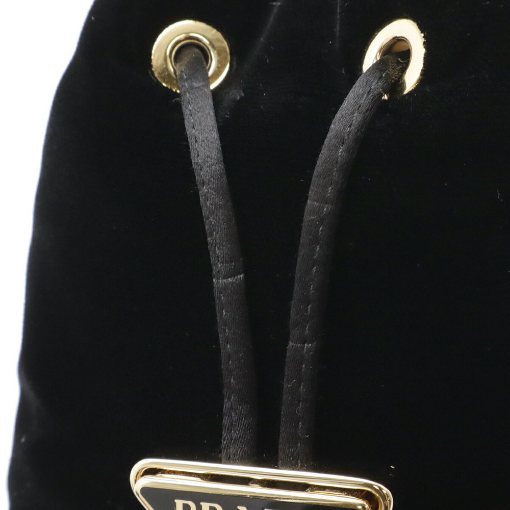 PRADA Triangle Velvet Mini Pouch Multi-Pouch Chain Shoulder Bag NERO Black 1N... - Picture 6 of 6